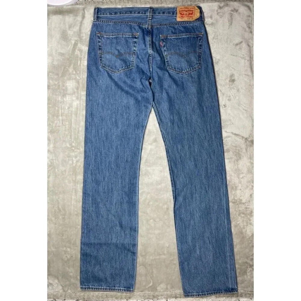 Levi's 501 Button Fly Jeans Men Size 36x36 Straight Denim Irregular